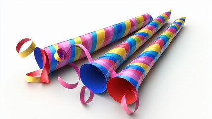 Colorful Party Horns and Streamers for Festive Celebrations.