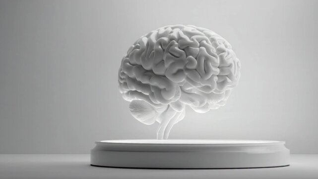 elegant matte 3D monochrome human brain