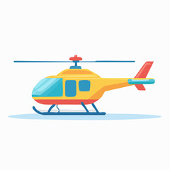 Fototapeta premium Helicopter Transport Vehicle Flat Minimal Vector
