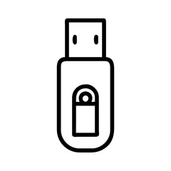 Fototapeta premium USB flash drive in minimalist design on white background 