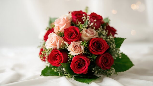 Bouquet of roses with a textured backdrop, ideal for editorial header backgrounds