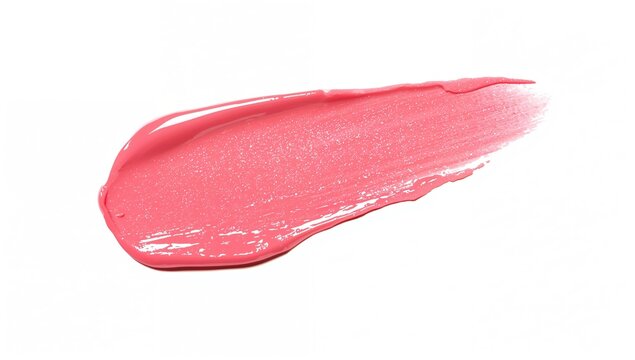 Lip oil or lip gloss swatch texture, glossy liquid lipstick smear on white background, ideal for beauty product presentations - Powered by Adobe