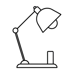 outline desk lamp and notebook minimal style