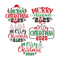 Merry Christmas 2025 svg bundle
