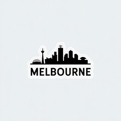 Fototapeta premium A striking skyline of Melbourne showcases its well-known landmarks against a twilight sky.