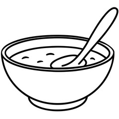 Bowl of soup with spoon