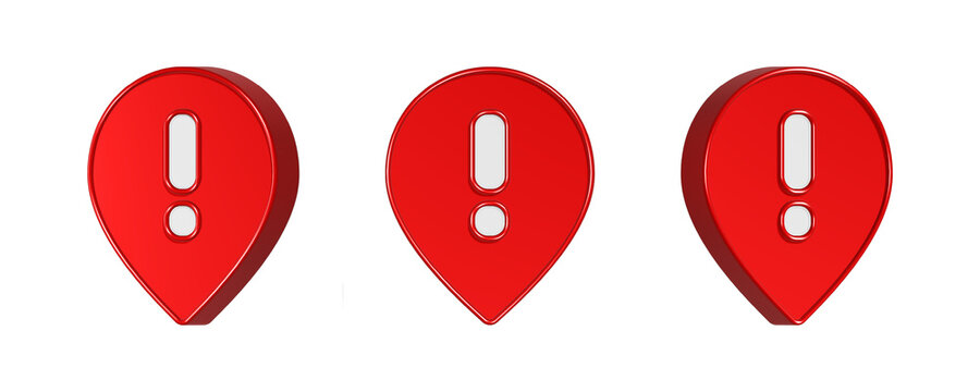 3d rendering bubble alert in red color