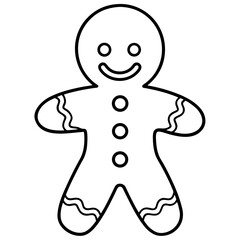 Illustration of a gingerbread man for design
