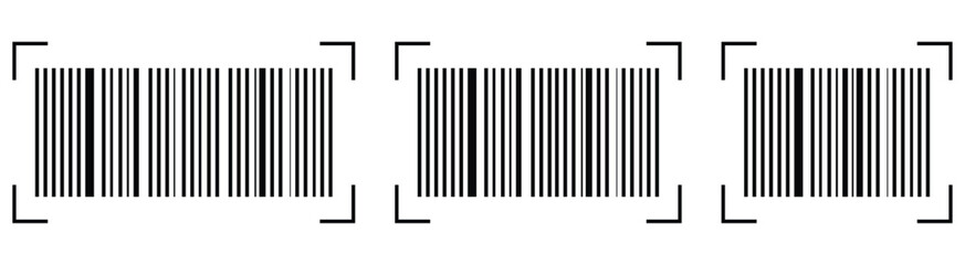 Scan barcode outline icon set isolated on transparent background. vector illustration. EPS 10