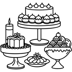 Selection of delicious desserts