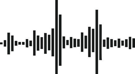 Abstract Black and White Audio Waveform Illustration