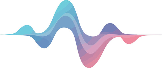 Obraz premium Dynamic Gradient Waveform Abstract Audio Visualizer Design in Blue and Pink
