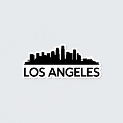 Obraz premium The skyline of Los Angeles stands out in silhouette, showcasing its famous landmarks. The contrast against the light backdrop highlights the citys vibrant architecture, giving a sense of urban life.