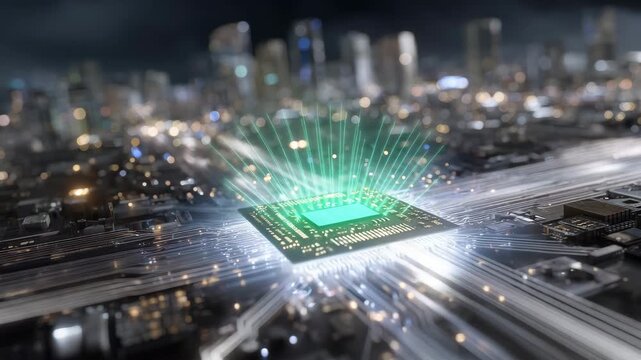 Hyperdetailed GPU with visible texture of metal, screws, and circuitry, surrounded by glowing airflow particles