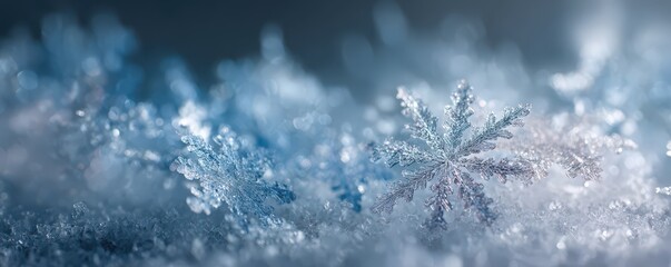 Elegant winter wonderland: abstract light blue snowflakes background for seasonal design