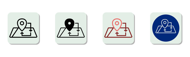 Map Icon Multi Style Vector Illustration