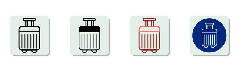 Suitcase Icon Multi Style Vector Illustration