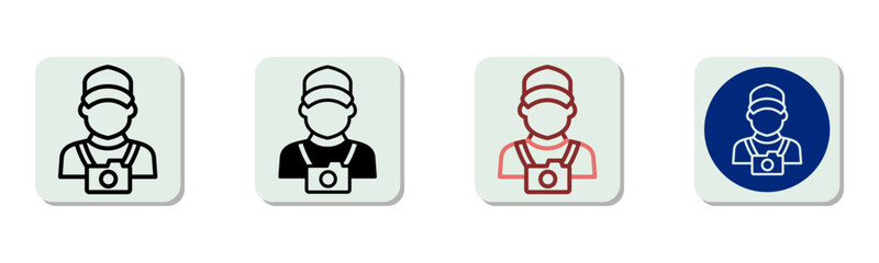 Tourist Icon Multi Style Vector Illustration