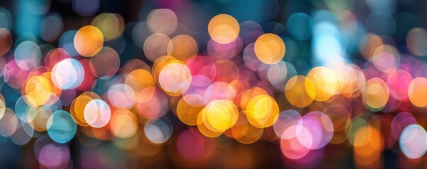 Colorful bokeh lights background with shiny light spots for festive design