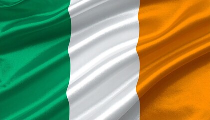 Ivory Coast national flag with orange, white, and green vertical stripes on folded fabric.