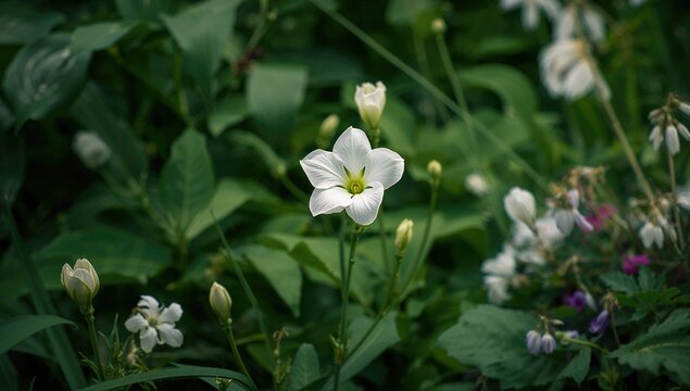 Elegant white krokot blossoms in the garden, enhancing natural beauty