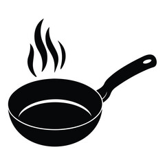 sizzling pan icon icon on white background