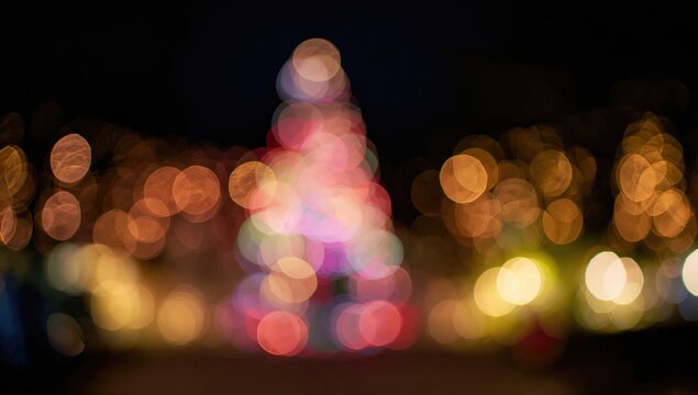 Bokeh background featuring holiday lights, ideal for festive text overlays