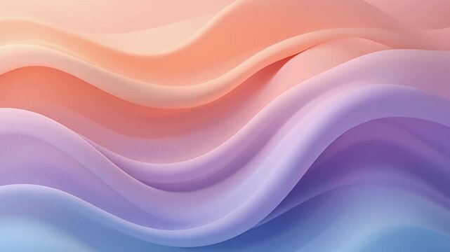 Smooth flowing gradient liquid waves shifting between soft pastel colors. Gentle and seamless motion ideal for calming background visuals and modern abstract design