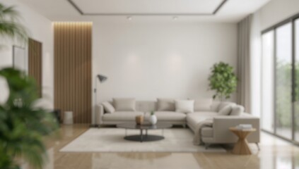 Fototapeta premium Modern home interior scene, minimalistic living room design, suitable for editorial layout