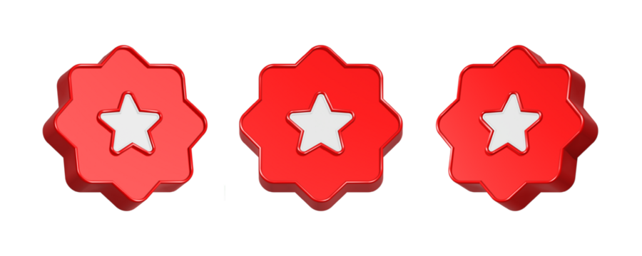 3d rendering red favorite gear button  - Powered by Adobe