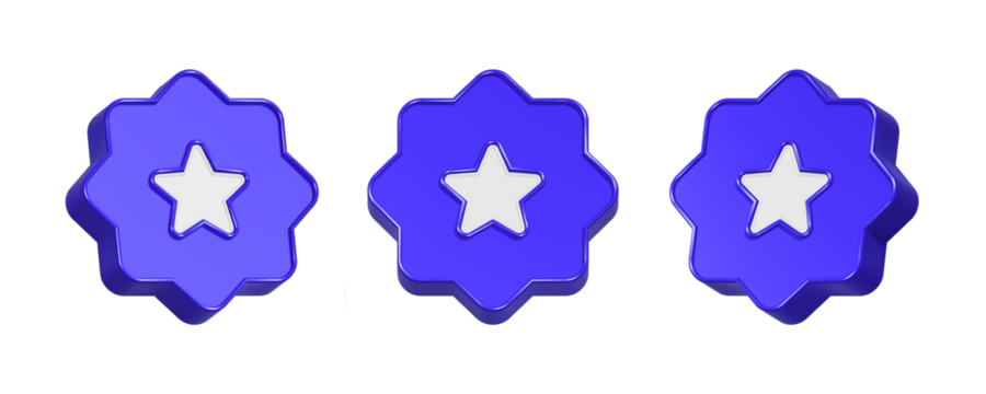 3d rendering blue favorite gear button