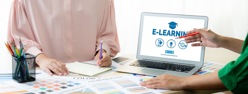 E-learning website with brisk sofware for student to study online on the internet network - Powered by Adobe