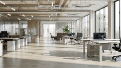 Modern loft office interior, a functional workspace for creativity and collaboration