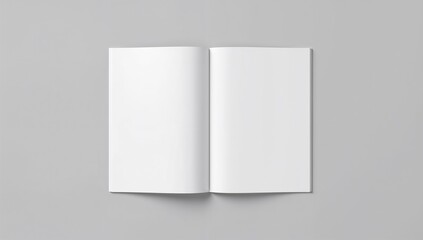 Real photo blank portrait A4, US-Letter, brochure magazine on gray background, suitable for layout design