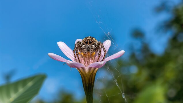 Spider on flower, risk of pollinator disruption