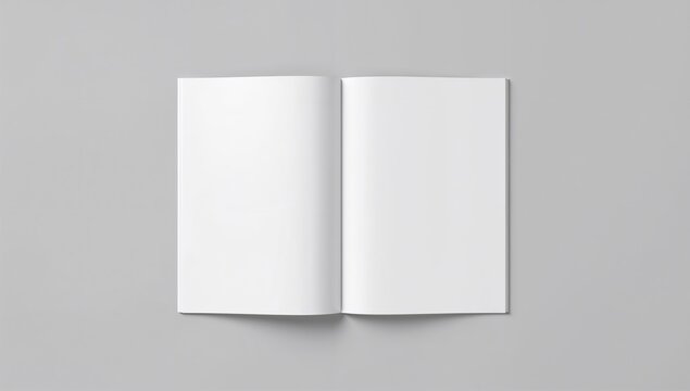 Real photo blank portrait A4, US-Letter, brochure magazine on gray background, suitable for layout design
