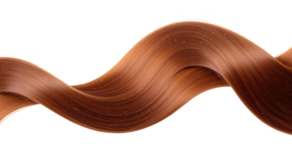Luxurious, flowing hair strand in rich auburn color, showcasing smooth texture and shine, perfect for beauty and haircare themes