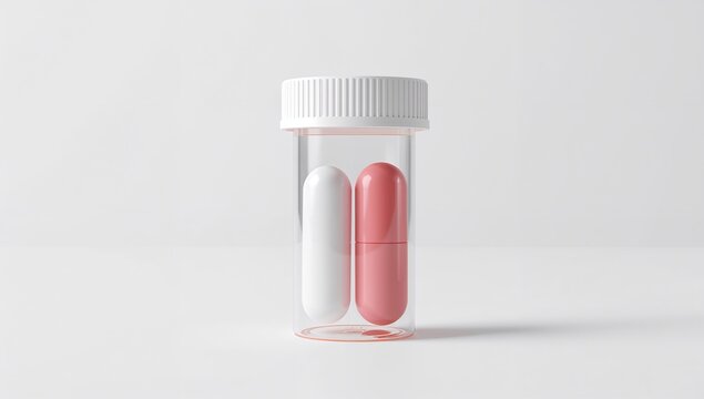 Medicine tablet and pink capsule in a prescription glass, safety concerns