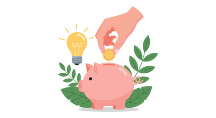 Obraz premium Save money and invest in ideas with this adorable piggy bank and lightbulb concept showing bright financial success and growth potential