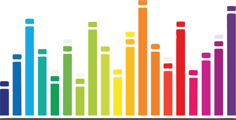 Vibrant Array of Spectrum Columns Colorful Data Visualization