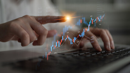 Candlestick chart visualizing financial market trends, investment patterns, price fluctuations, and trading strategy in capital and digital asset markets Latch
