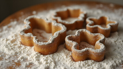 Vintage cookie cutters for baking. Classic designs on flour-dusted surfaces. Collectible kitchen tools for decorating cookies. Find unique cookie cutter sets online.