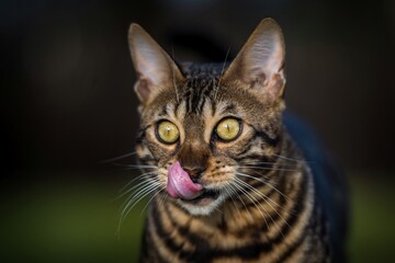Bengal cat in nature outdoors