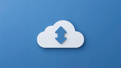 3D clouds and arrows for design applications, representing technology security and data storage