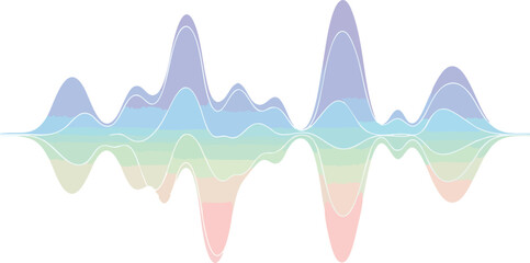 Abstract Colorful Waveform Art Visualizing Sound and Data