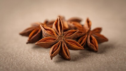 Three pieces of star anise, beneficial spice choice