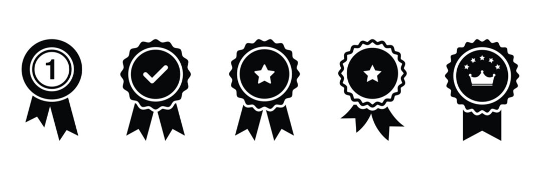 Verified badge icon tick symbol vector approved check mark icon. Set of verified badge symbol collection. Profile verified badge. Guaranteed signs. Certificate badge quality certify icon.