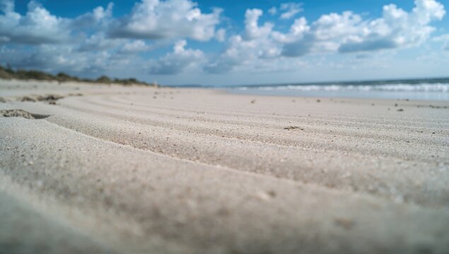 Wavy White Sand Beach Surface, ideal for text overlay or layout design