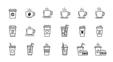 vector coffee icon sheet illustration