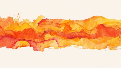 Obraz premium Horizontal strip of red watercolor, vibrant hues blending and layering